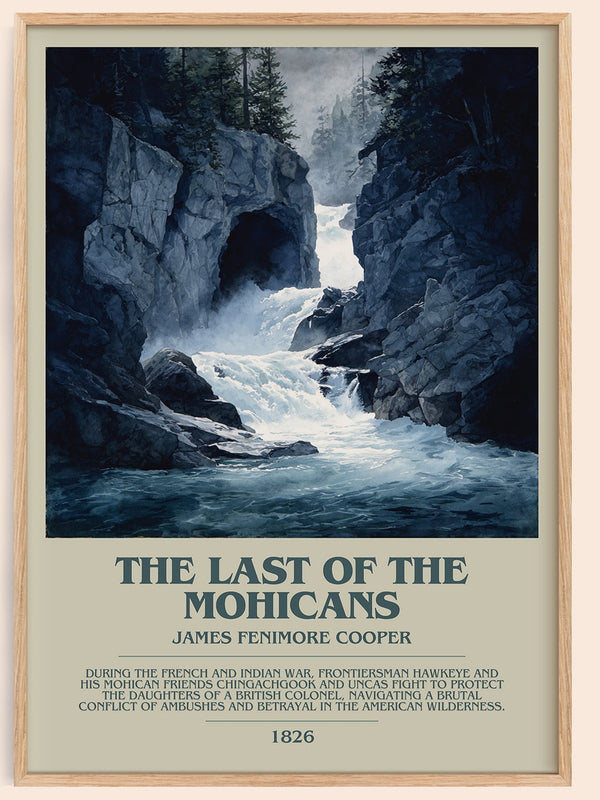 The Last Of The Mohicans bookish book poster by James Fenimore Cooper – framed literary art print