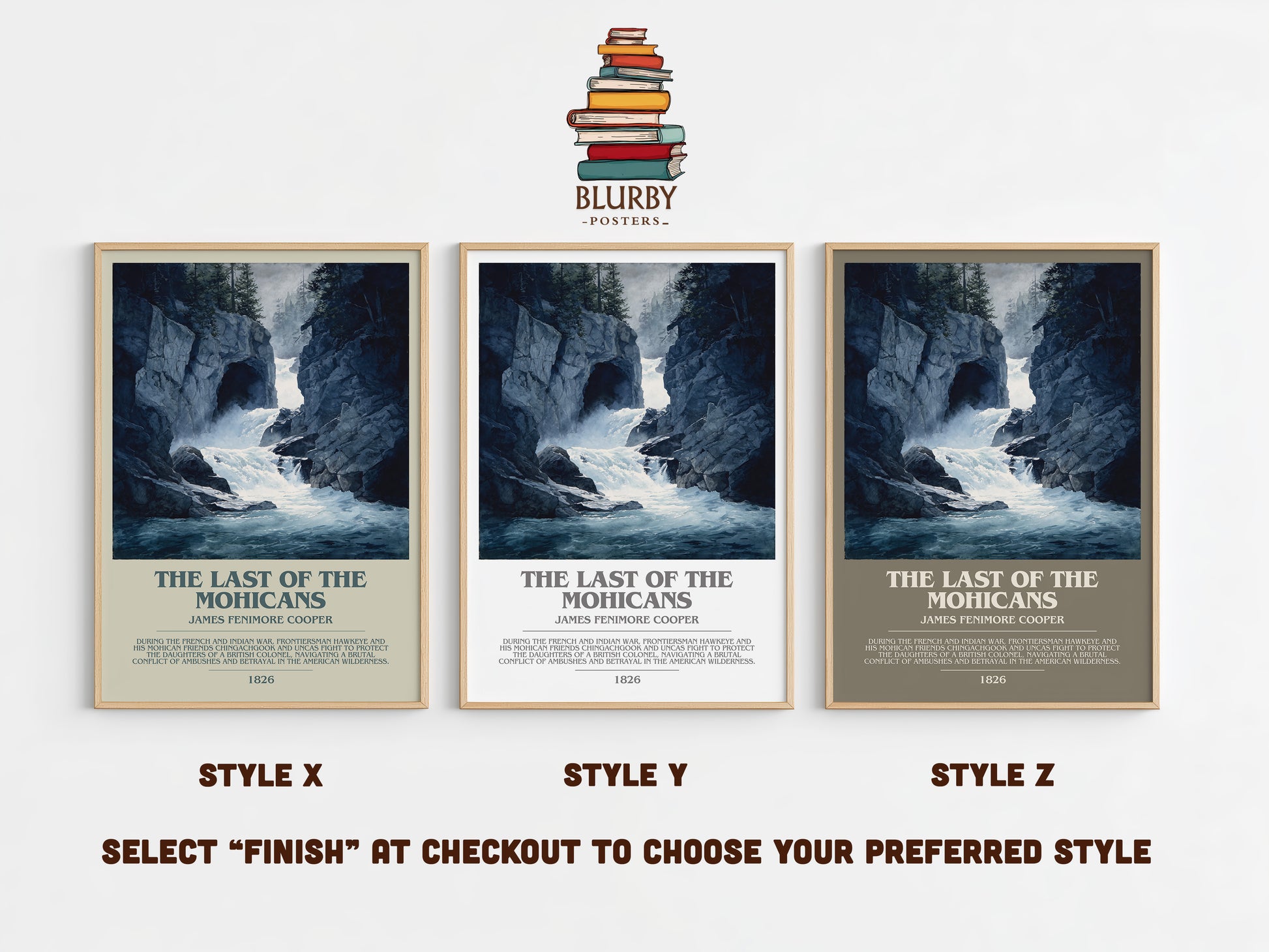 The Last Of The Mohicans bookish print in frame leaning in hallway – adventure wall art