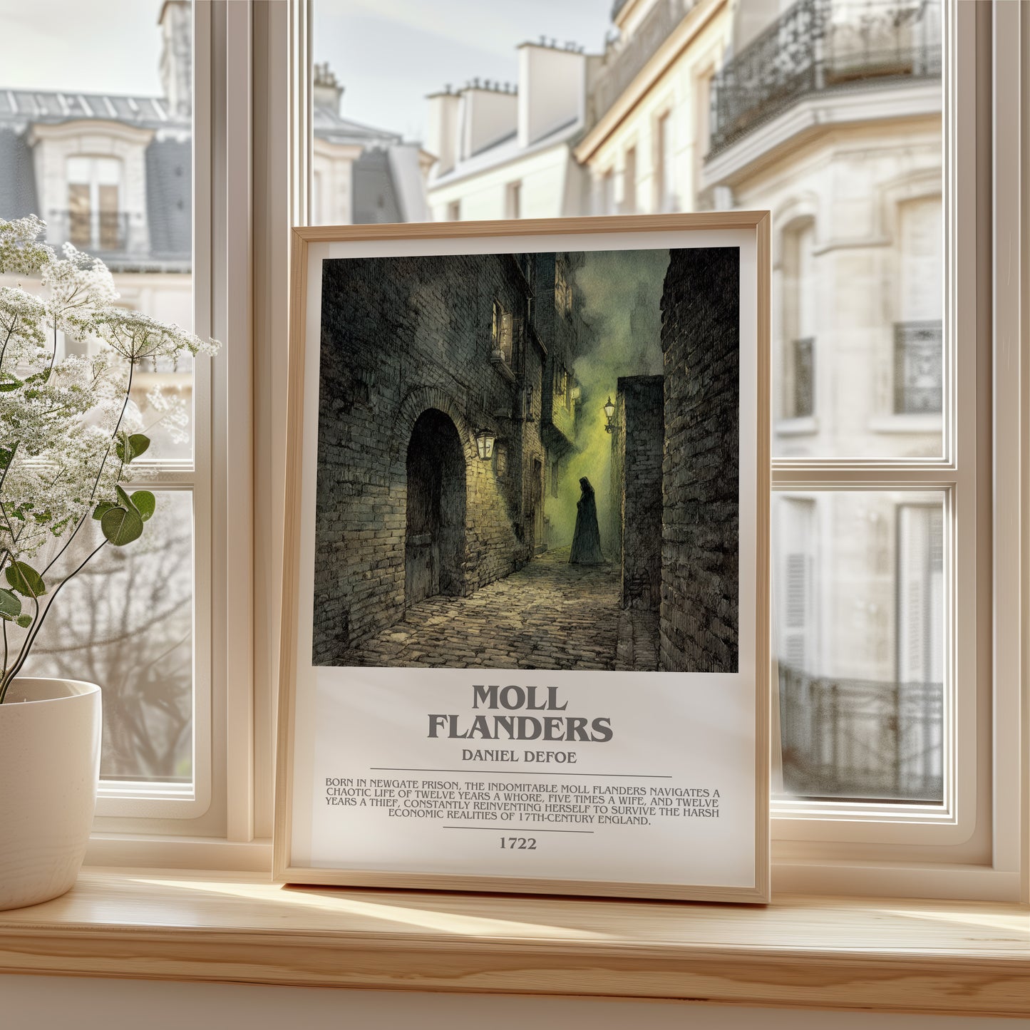 Moll Flanders bookish poster colour and style options – Daniel Defoe book art
