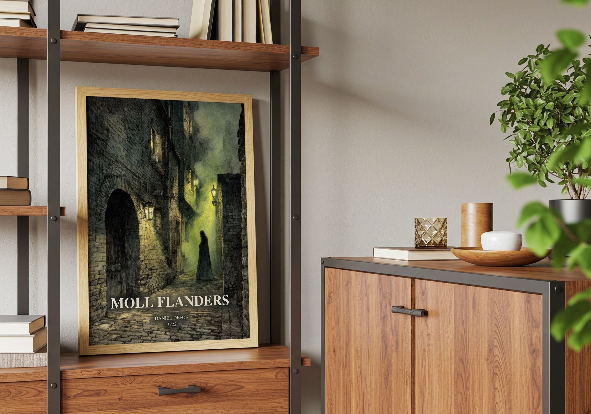 Moll Flanders book watercolour illustration paper finish options – matte satin gloss