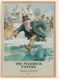 The Pickwick Papers Book Cover Poster by Charles Dickens – framed poster