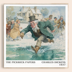 The Pickwick Papers Literary Art Print by Charles Dickens – square framed poster