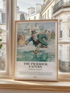 The Pickwick Papers Bookish Wall Art by Charles Dickens – framed print by a bright window