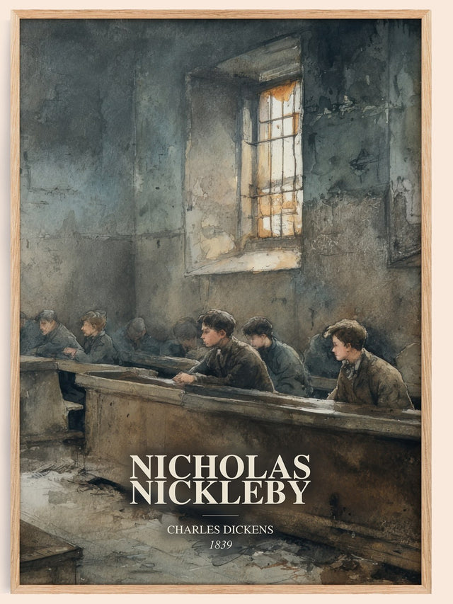 Nicholas Nickleby Book Watercolour Illustration by Charles Dickens