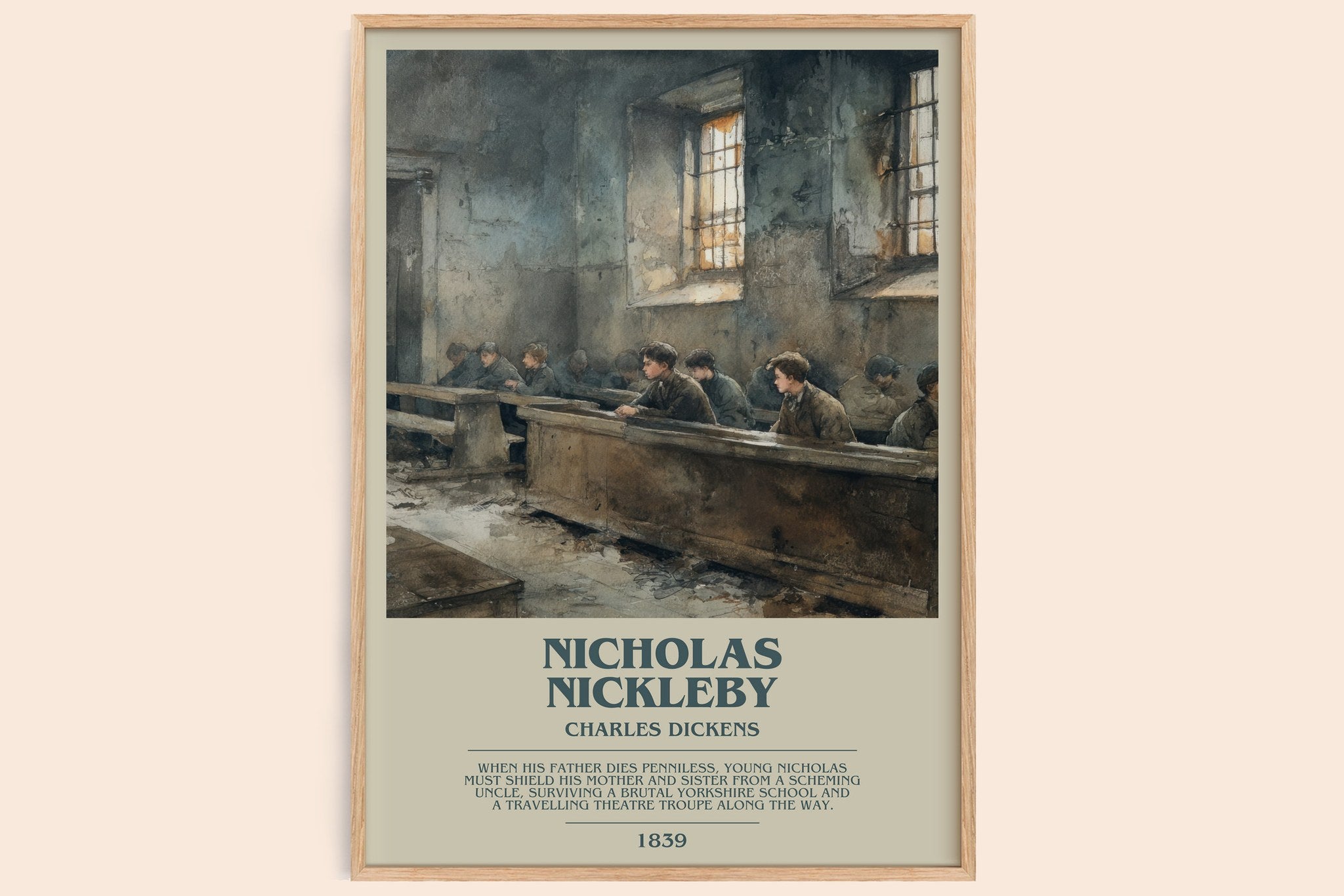 Nicholas Nickleby Bookish Wall Art by Charles Dickens