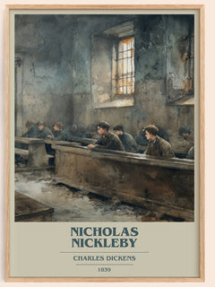Nicholas Nickleby Book Cover Poster by Charles Dickens – framed poster