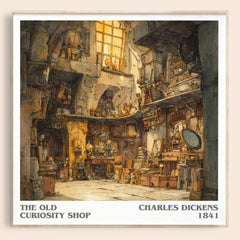 The Old Curiosity Shop Literary Art Print by Charles Dickens – square framed poster