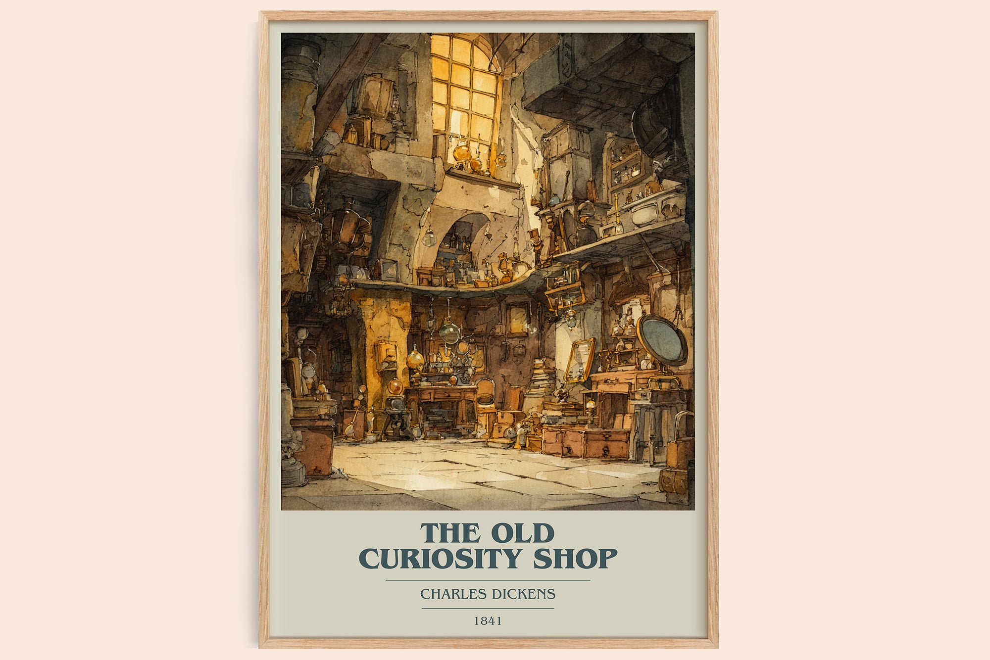 The Old Curiosity Shop book cover book poster by Charles Dickens – framed literary art print