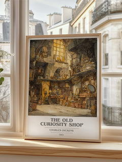The Old Curiosity Shop Book Cover Poster by Charles Dickens – framed print by a bright window