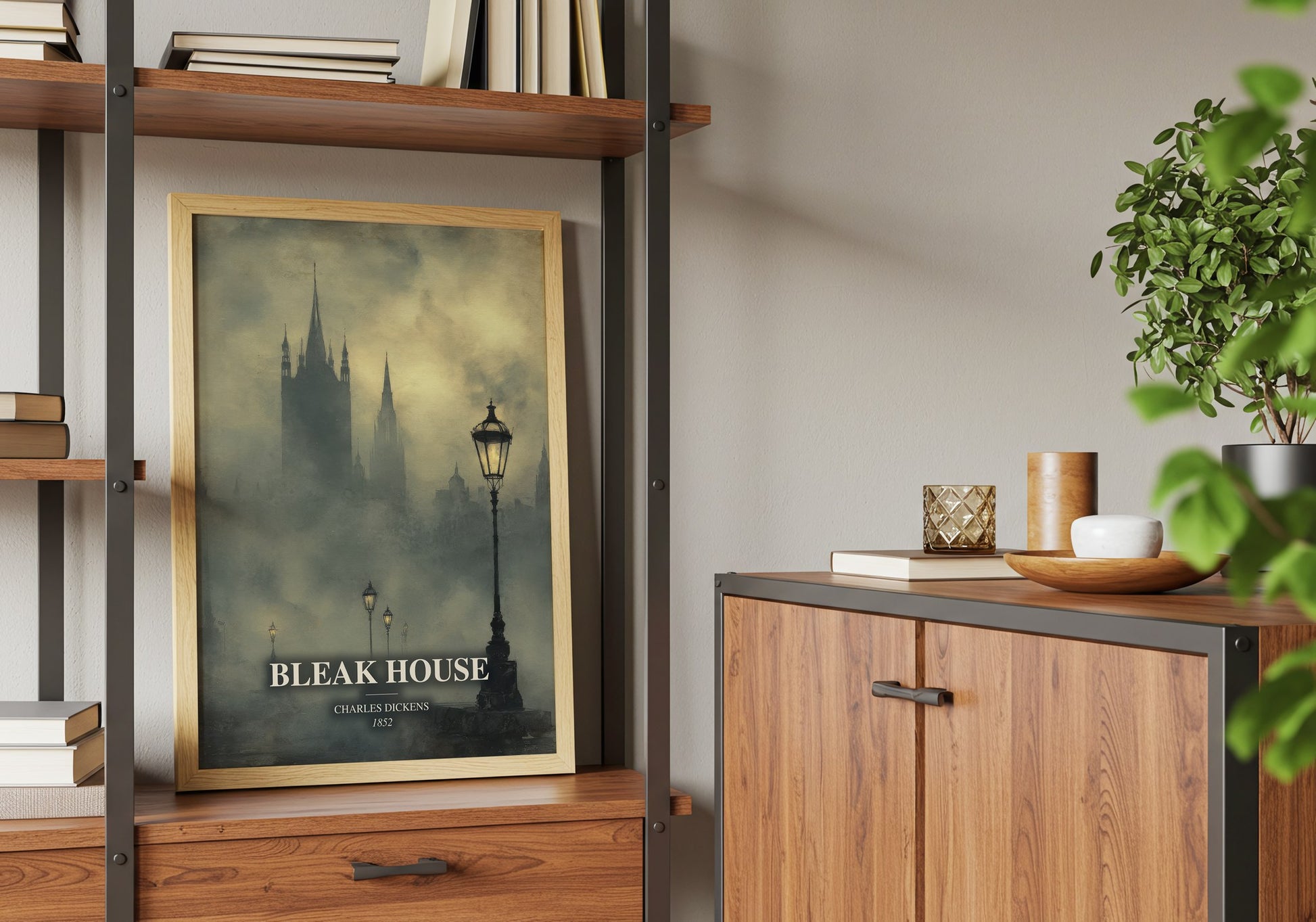 Bleak House book watercolour illustration paper finish options – matte satin gloss