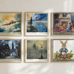 Bleak House Literary Art Print by Charles Dickens – square print in a six-frame gallery wall