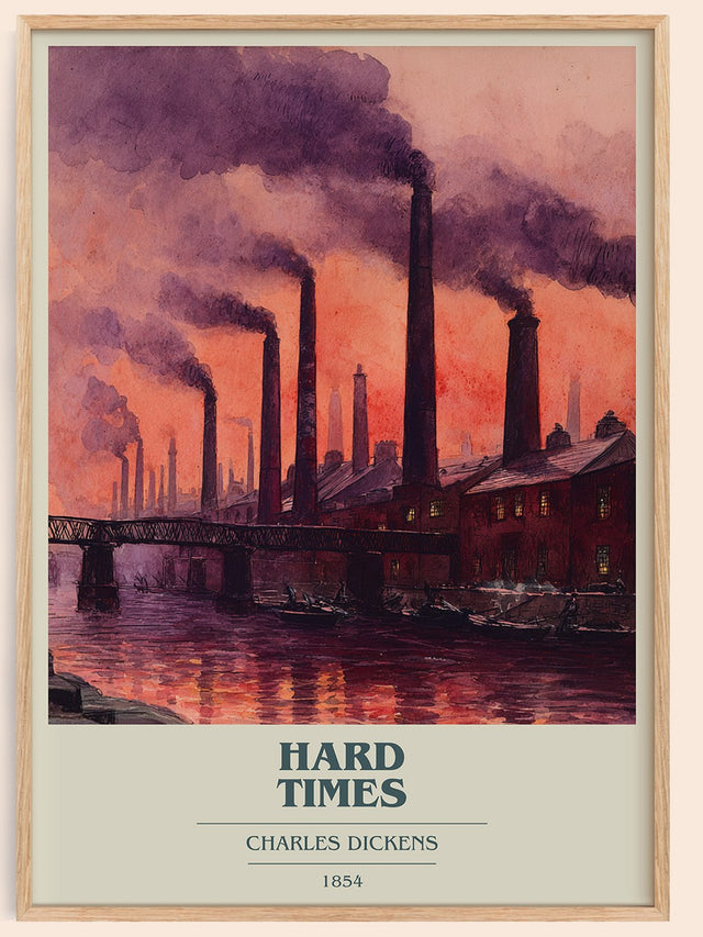 Hard Times Book Cover Poster by Charles Dickens