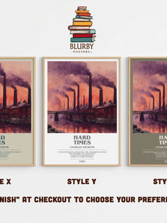 Hard Times Bookish Wall Art by Charles Dickens – Style X, Y and Z side by side – choose your finish