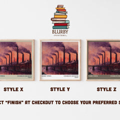 Hard Times Literary Art Print by Charles Dickens – Style X, Y and Z square prints side by side – choose your finish