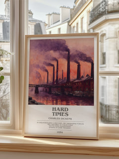 Hard Times Bookish Wall Art by Charles Dickens – framed print by a bright window