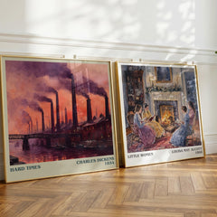 Hard Times Literary Art Print by Charles Dickens – large square framed print leaning against a wall