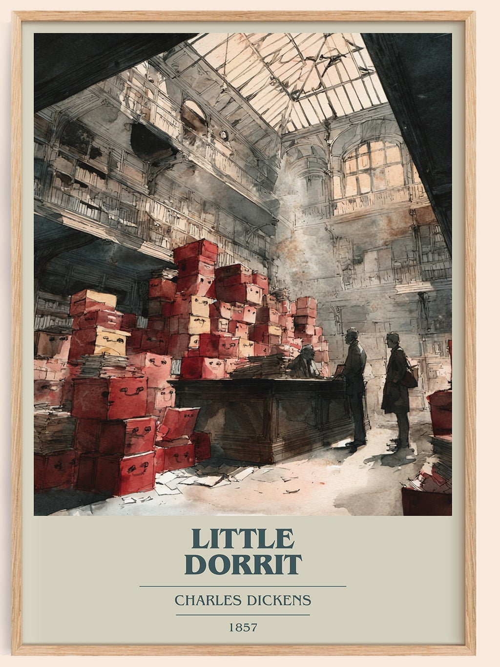Little Dorritt book cover book poster by Charles Dickens – framed literary art print