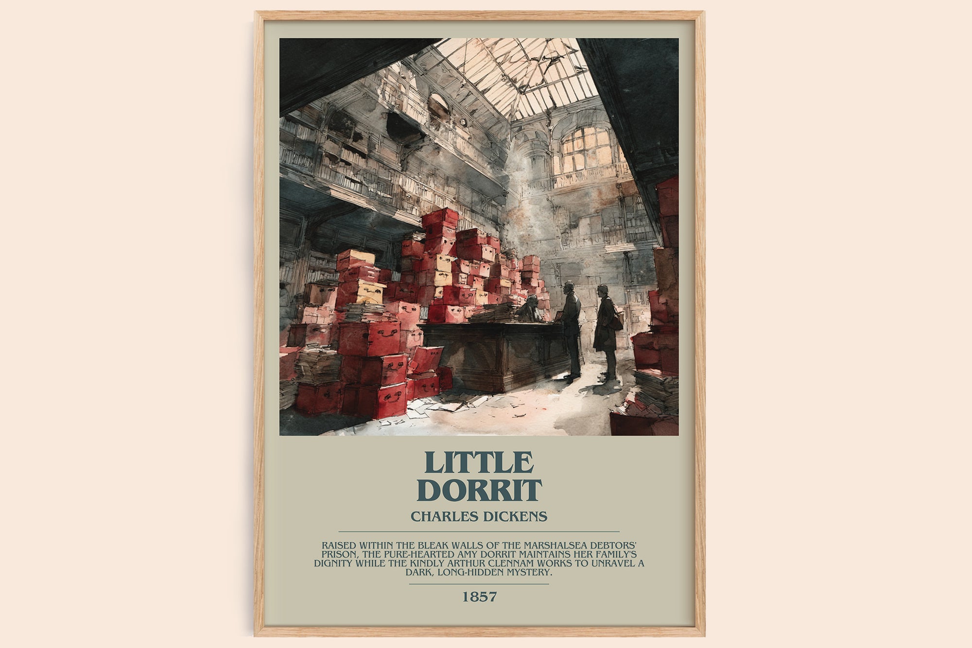 Little Dorritt bookish book poster by Charles Dickens – framed literary art print