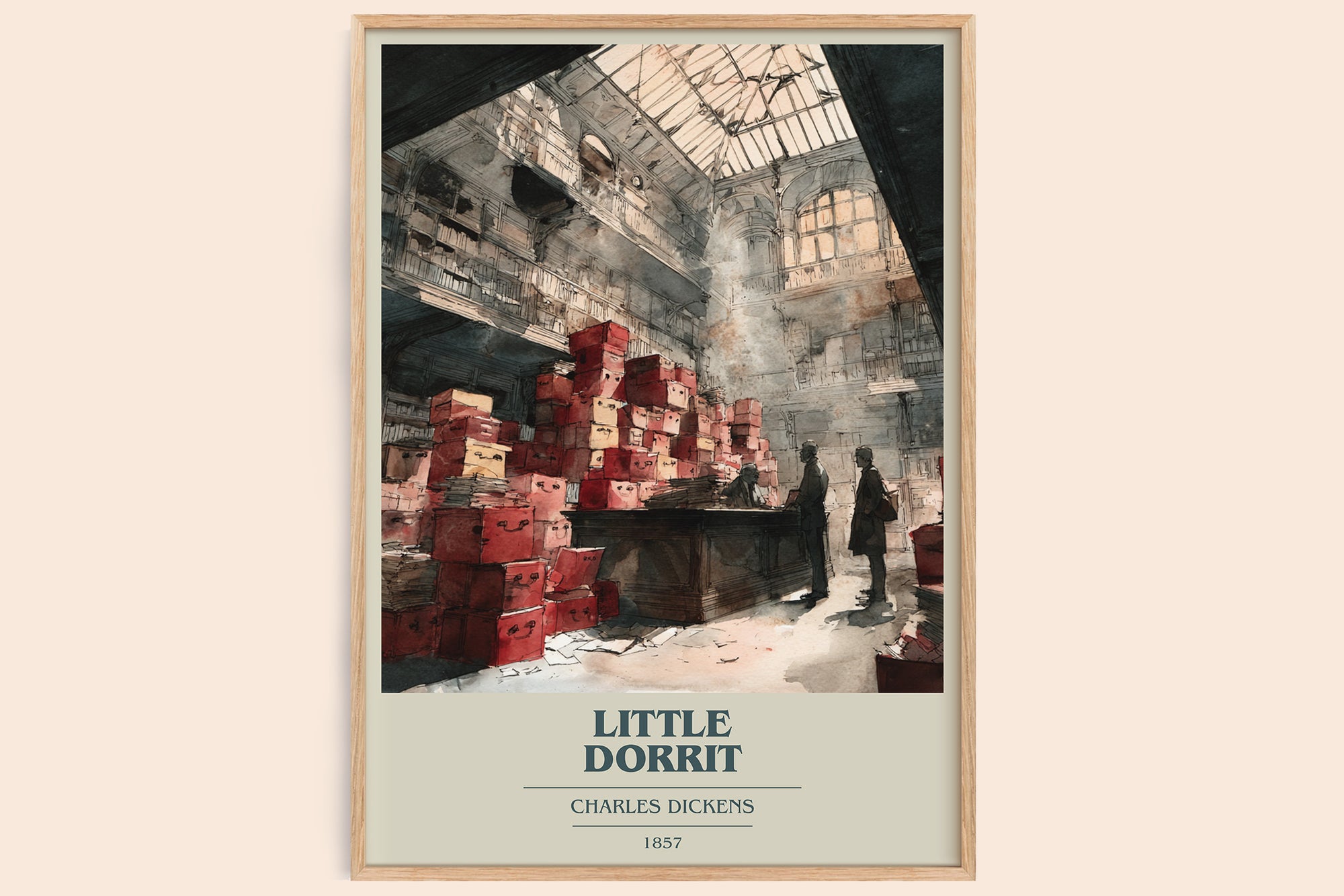 Little Dorritt book cover book poster by Charles Dickens – framed literary art print