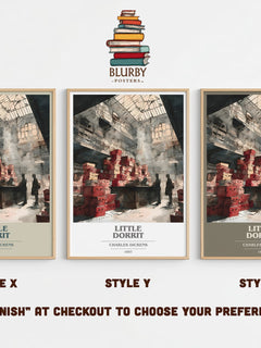 Little Dorrit Book Cover Poster by Charles Dickens – Style X, Y and Z side by side – choose your finish