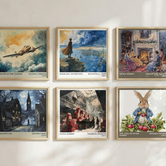 Little Dorrit Literary Art Print by Charles Dickens – square print in a six-frame gallery wall