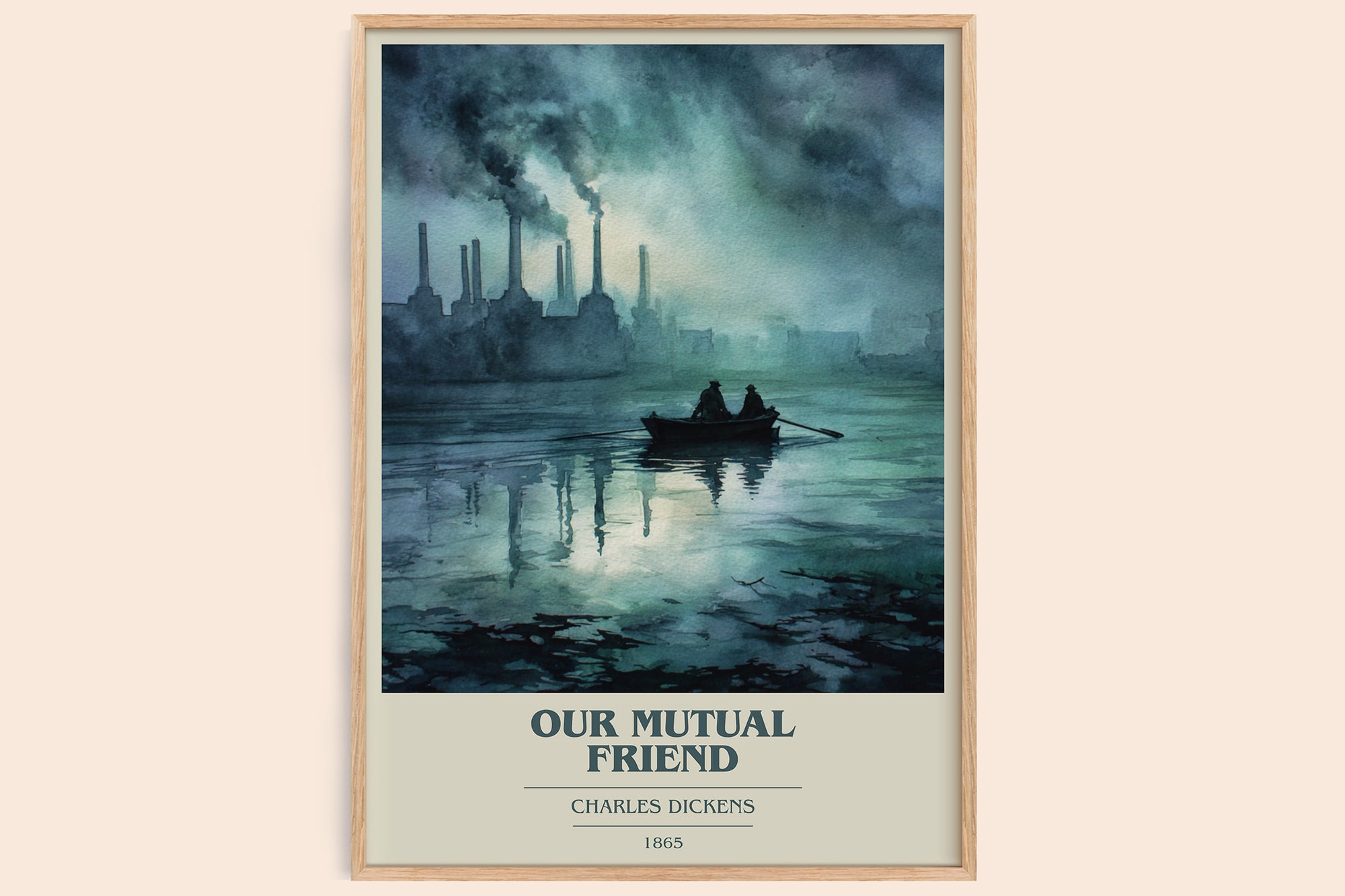 Our Mutual Friend book cover book poster by Charles Dickens – framed literary art print