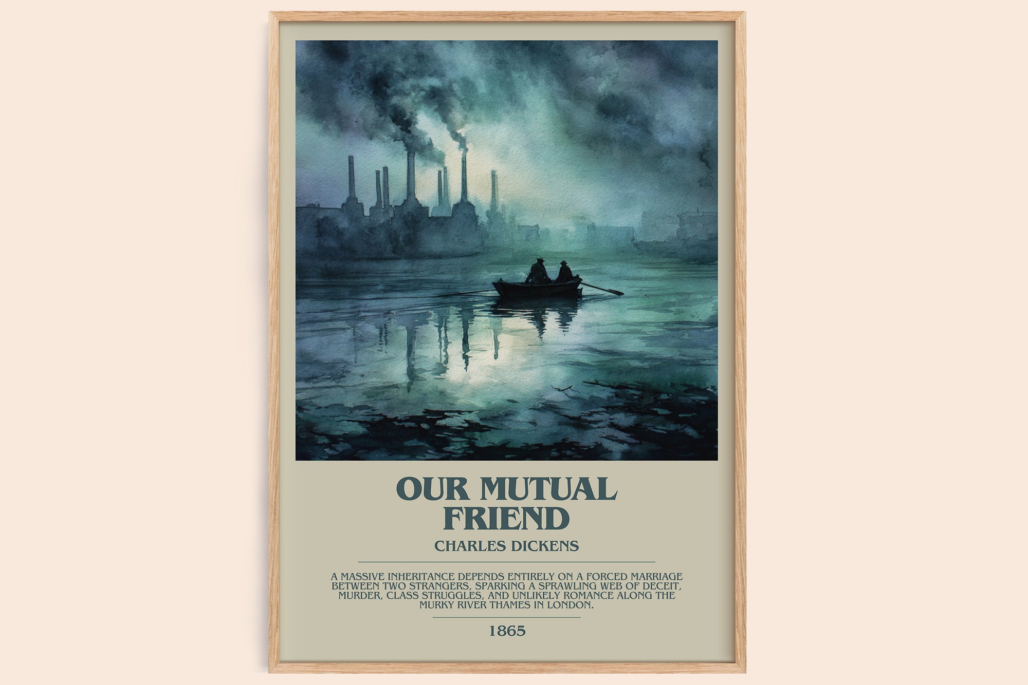 Our Mutual Friend bookish book poster by Charles Dickens – framed literary art print