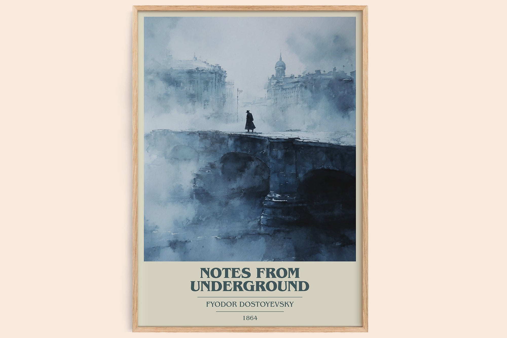Notes From Underground book cover book poster by Fyodor Dostoyevsky – framed literary art print