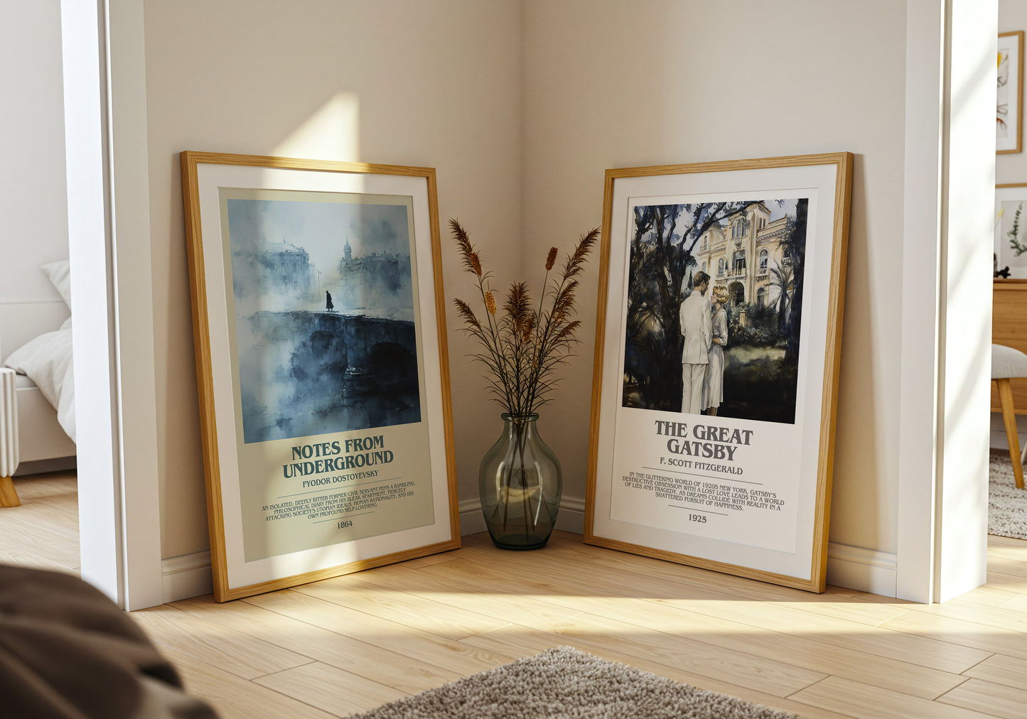 Notes From Underground bookish book poster framed on wall – classic literature wall art