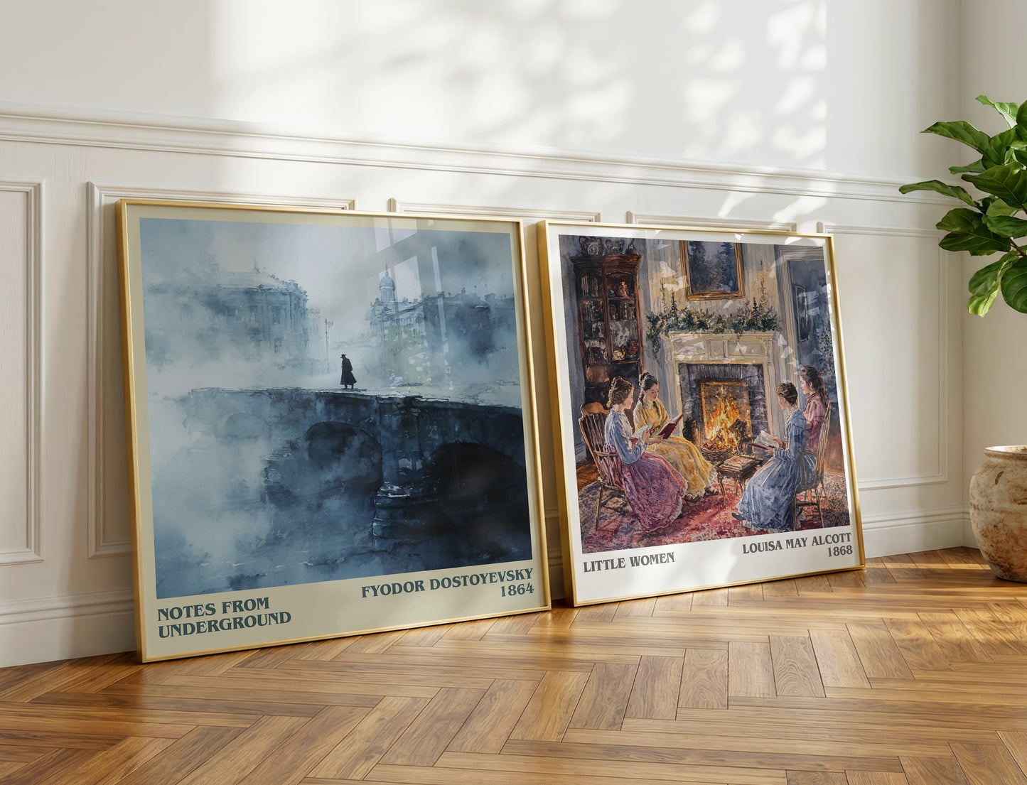 Notes From Underground literary poster paired in gallery wall – literary art prints