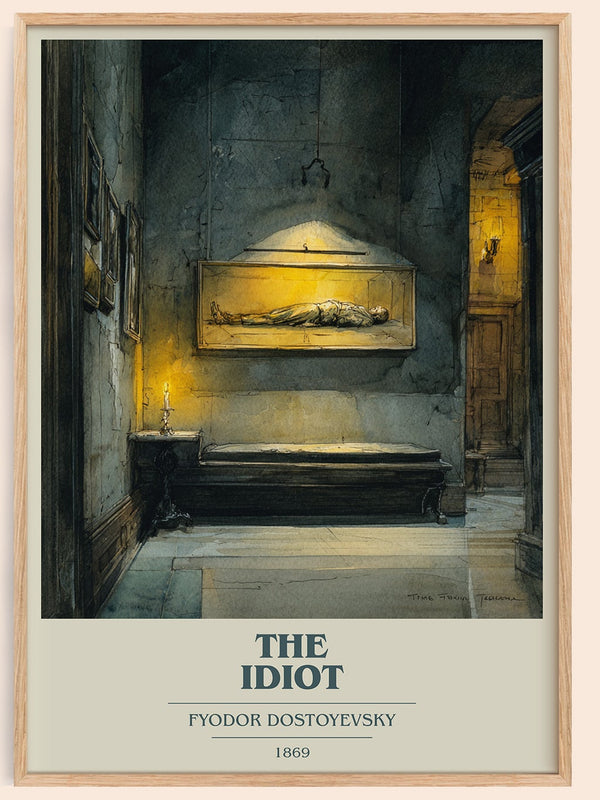 The Idiot book cover book poster by Fyodor Dostoyevsky – framed literary art print
