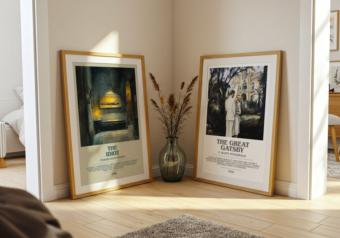 The Idiot bookish book poster framed on wall – classic literature wall art