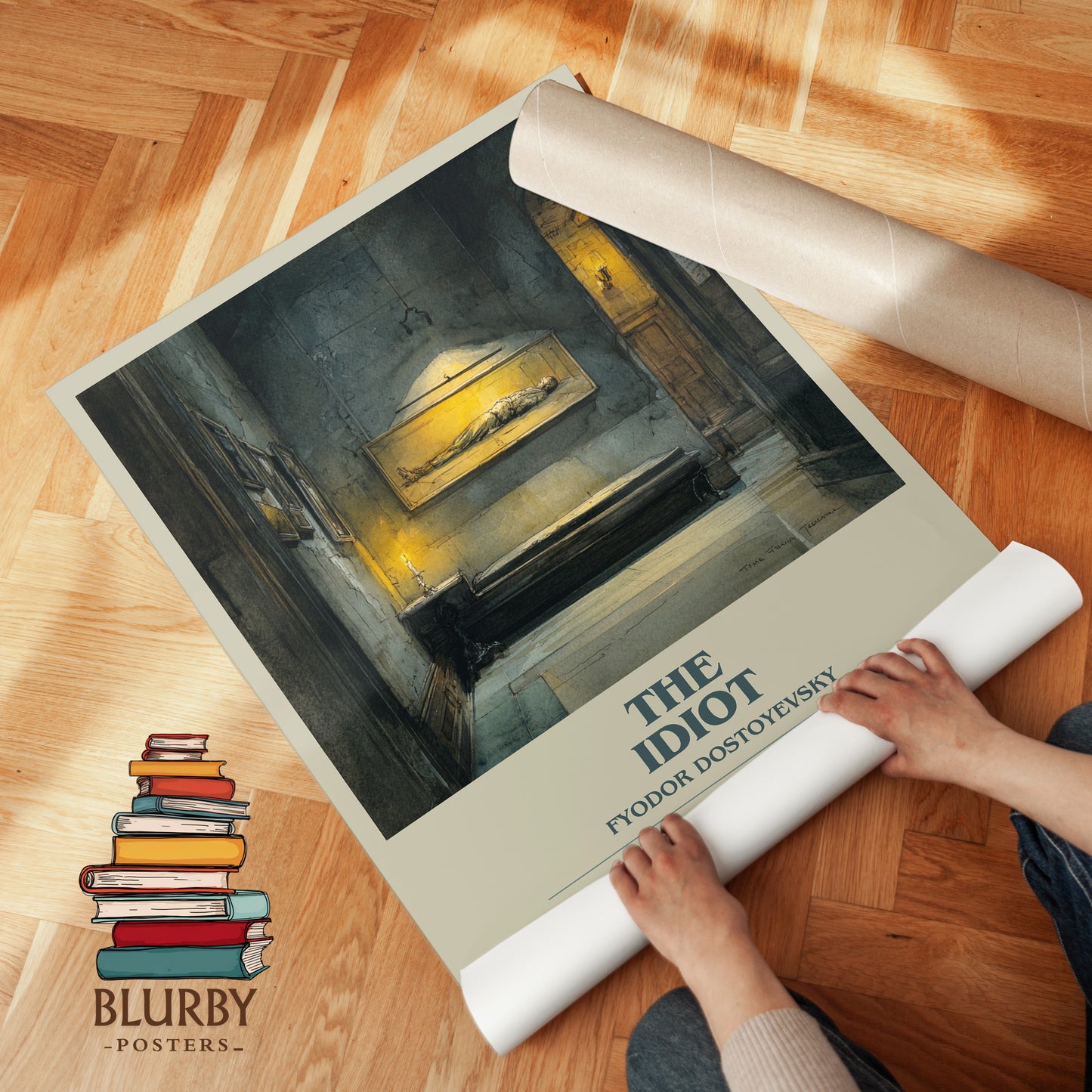 The Idiot bookish print on bookshelf – Fyodor Dostoyevsky fan gift