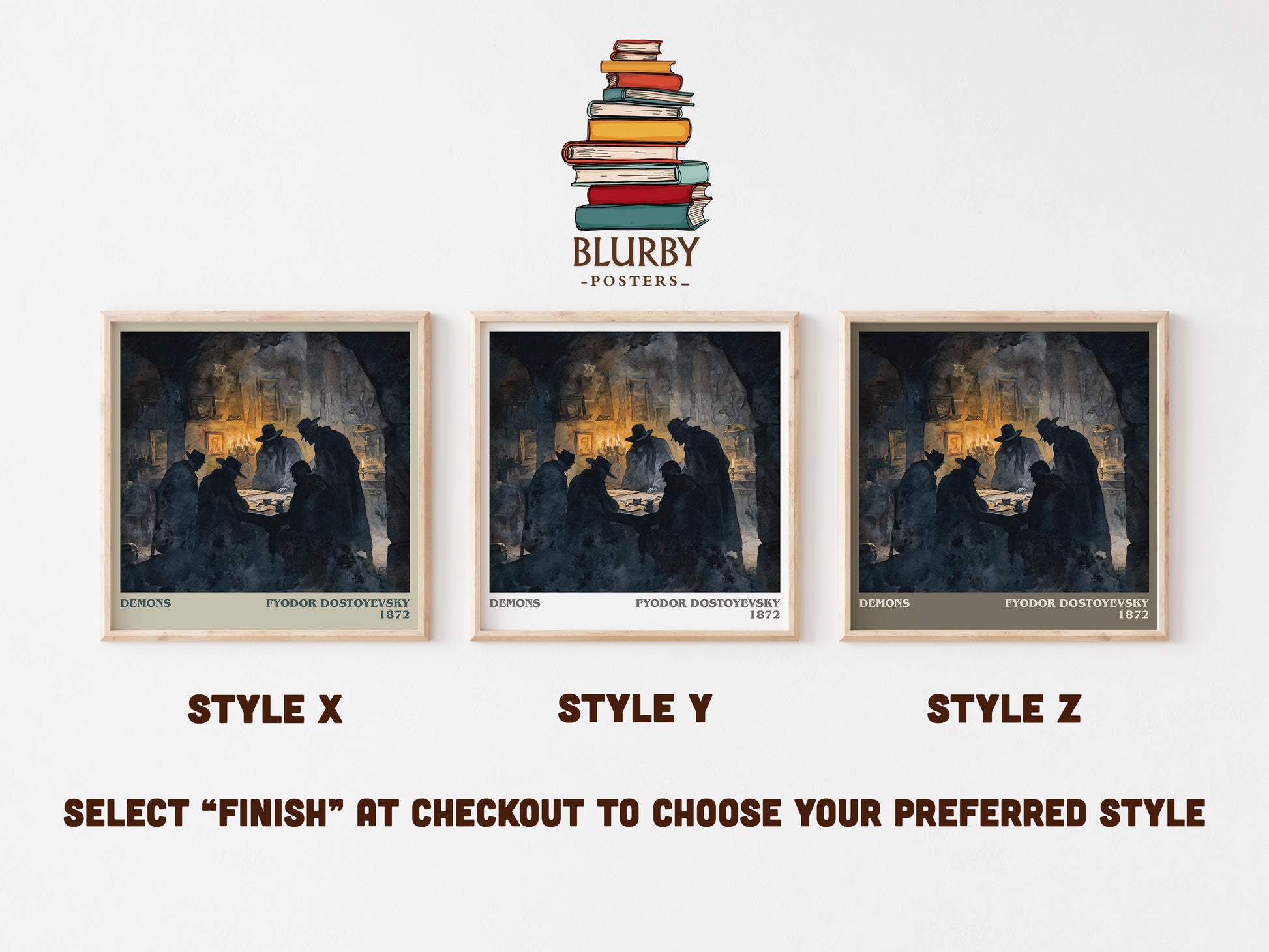 Demons literary art print colour and style options – Fyodor Dostoevsky book art