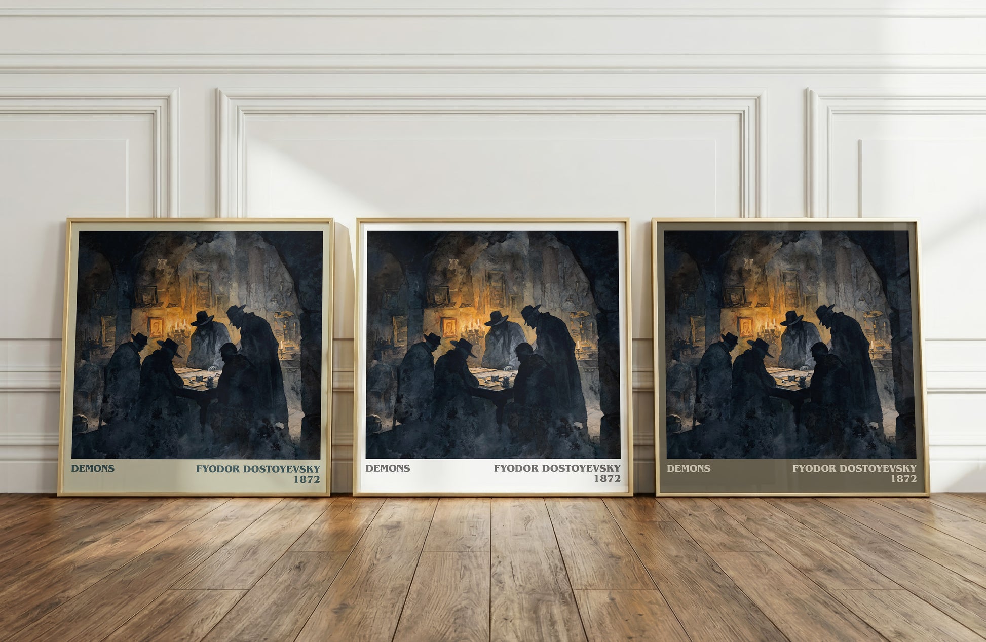 Demons literary print framed by window – literary home decor
