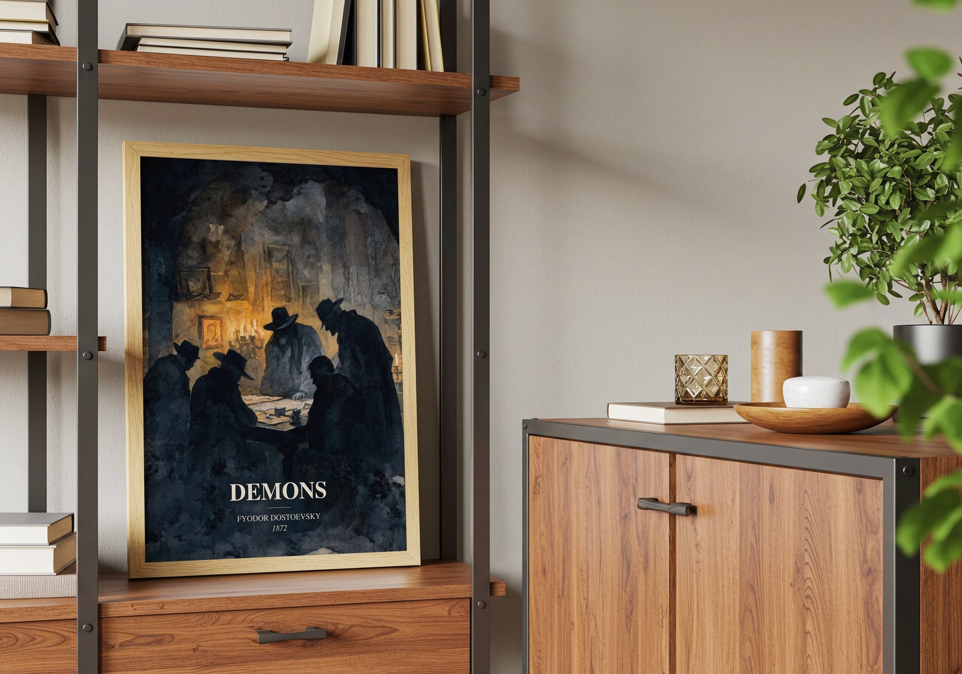 Demons book watercolour illustration paper finish options – matte satin gloss