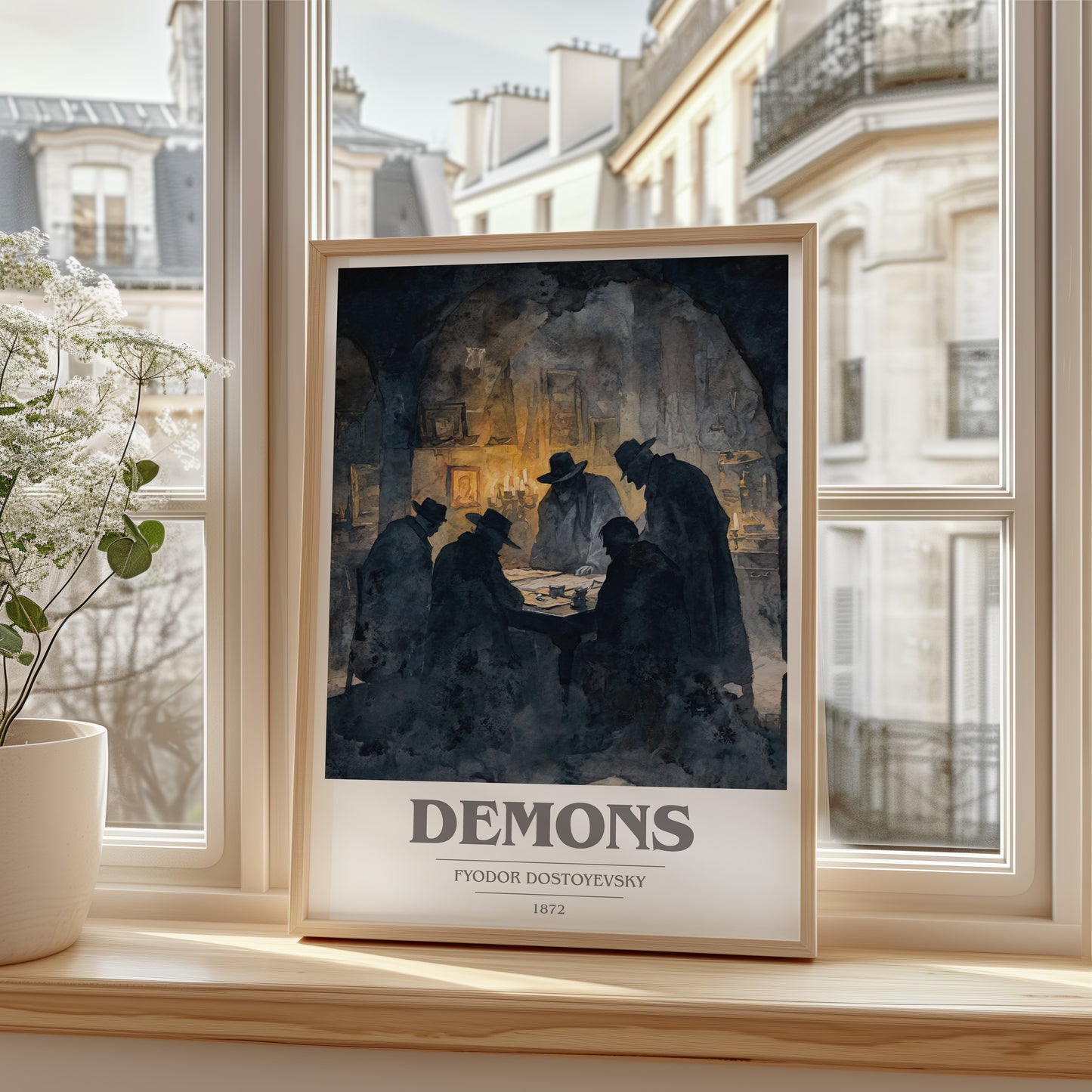 Demons book cover poster colour and style options – Fyodor Dostoevsky book art
