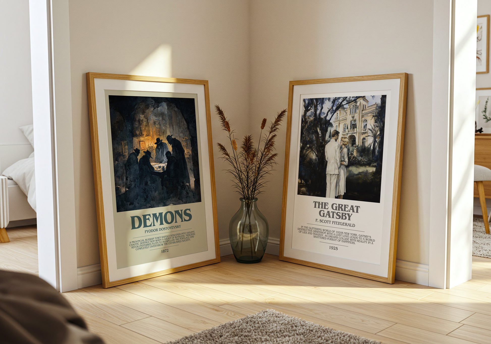 Demons bookish book poster framed on wall – classic literature wall art