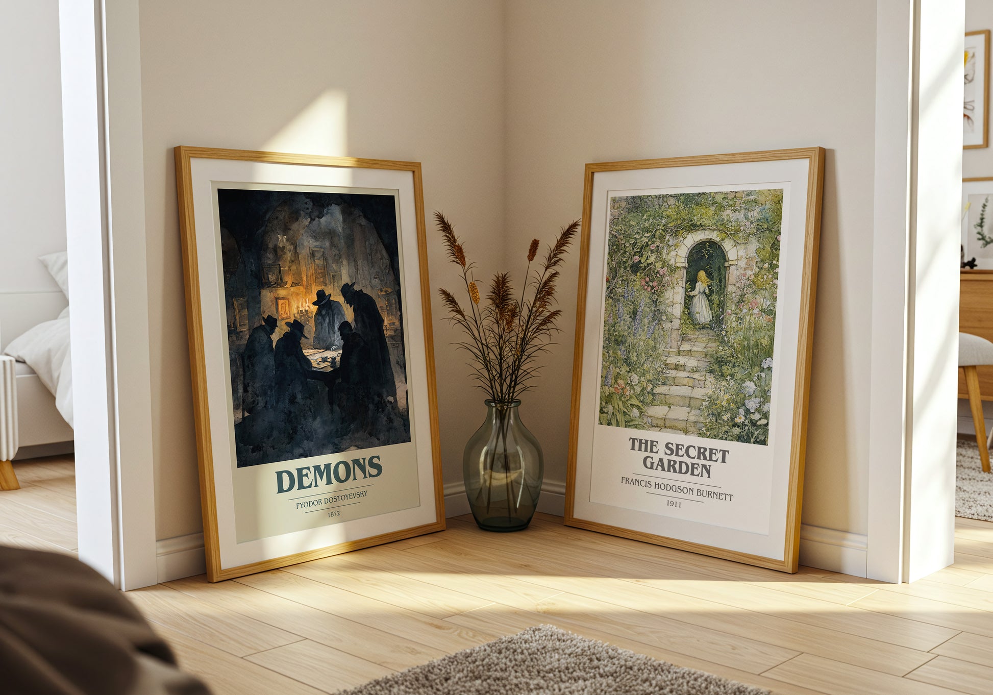 Demons book cover book poster framed on wall – classic literature wall art