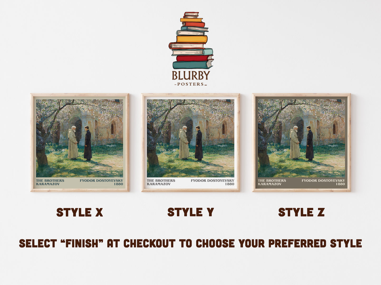 The Brothers Karamazov literary art print colour and style options – Fyodor Dostoyevsky book art