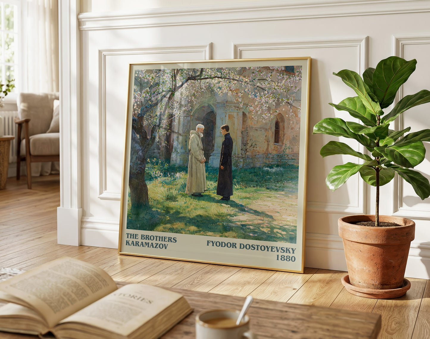 The Brothers Karamazov literary poster paired in gallery wall – literary art prints