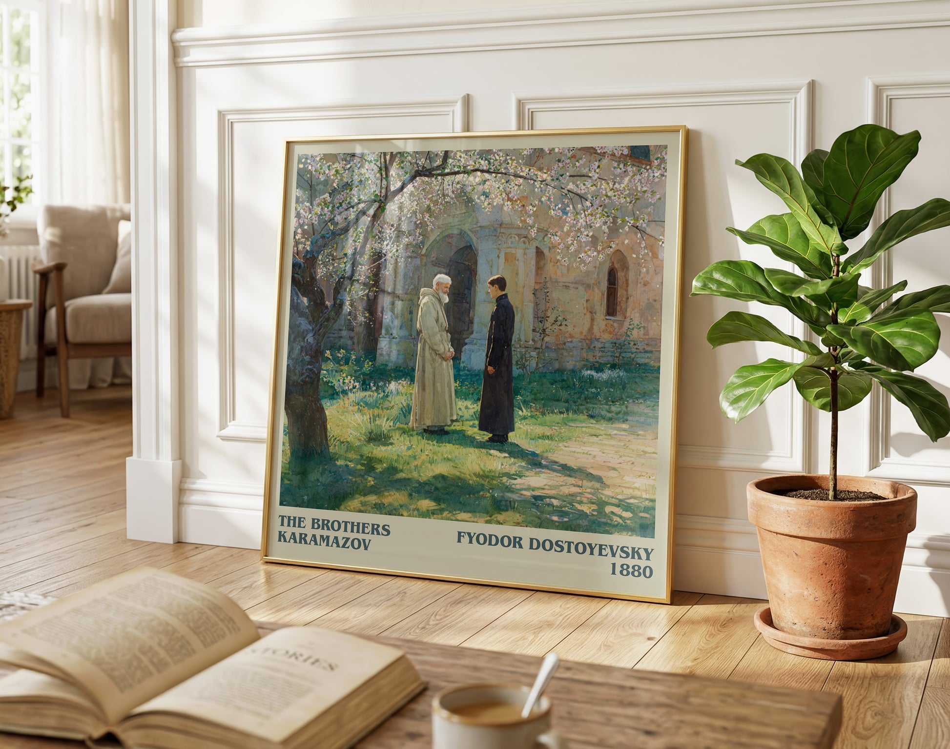 The Brothers Karamazov literary poster paired in gallery wall – literary art prints