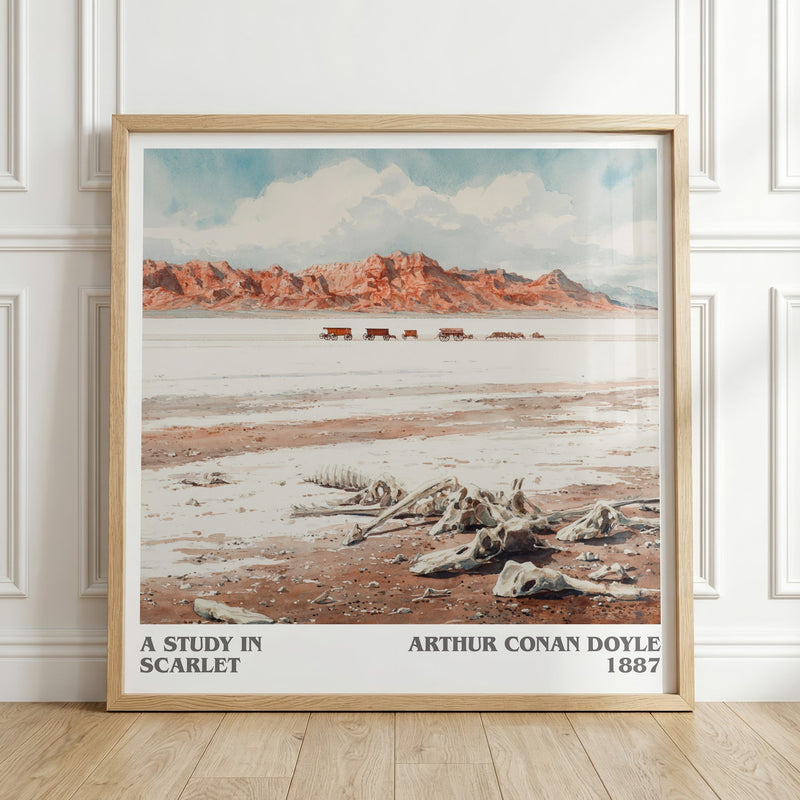 A Study in Scarlet literary print in frame leaning in hallway – mystery wall art
