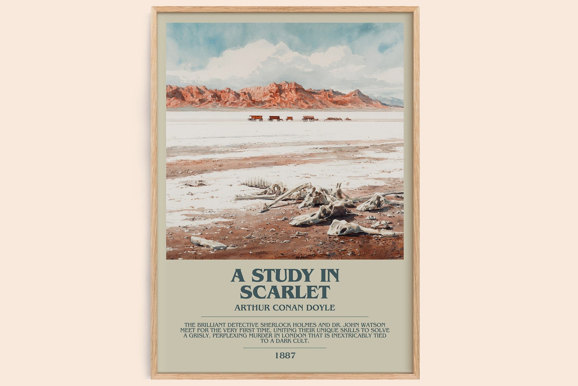 A Study in Scarlet bookish book poster by Sir Arthur Conan Doyle – framed literary art print