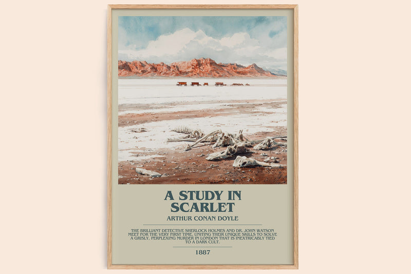 A Study in Scarlet bookish book poster by Sir Arthur Conan Doyle – framed literary art print
