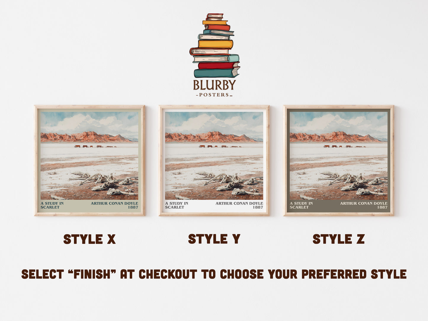 A Study in Scarlet literary art print colour and style options – Sir Arthur Conan Doyle book art