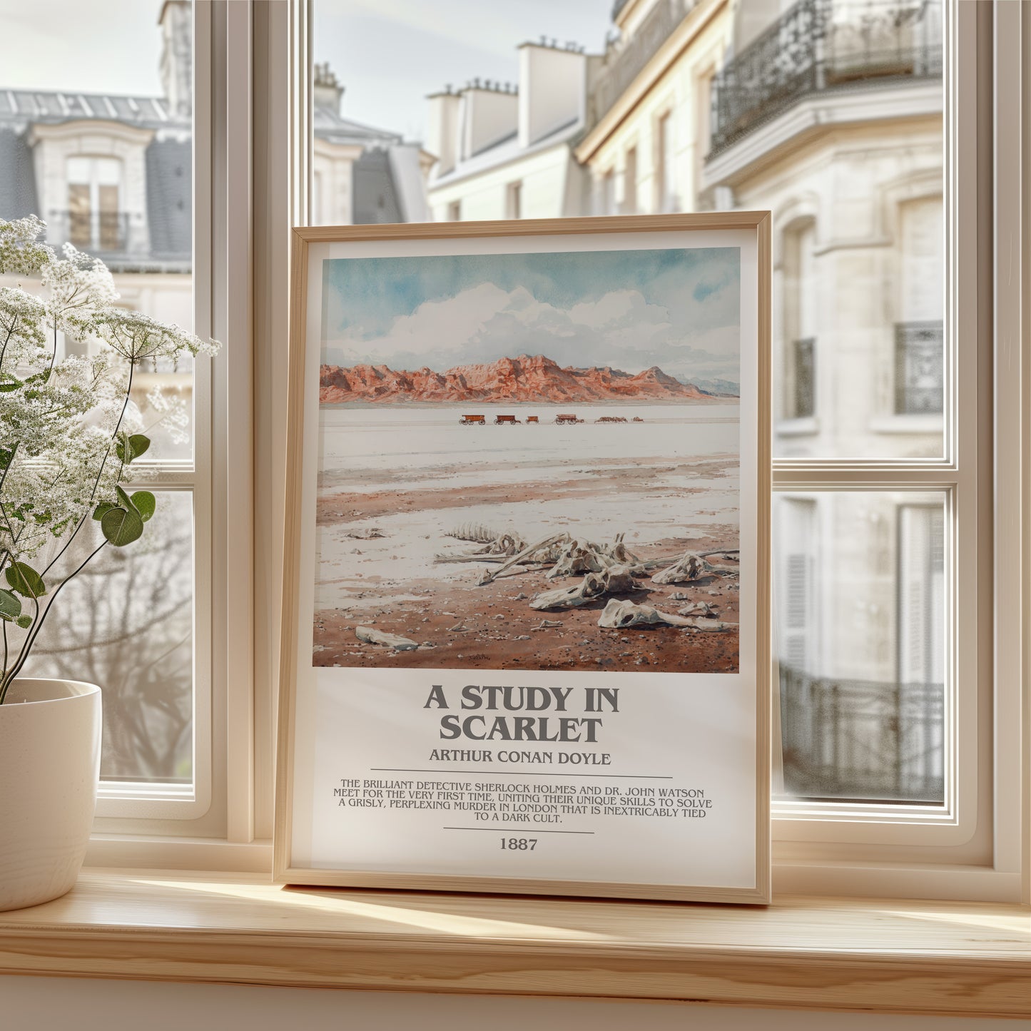 A Study in Scarlet bookish poster colour and style options – Sir Arthur Conan Doyle book art