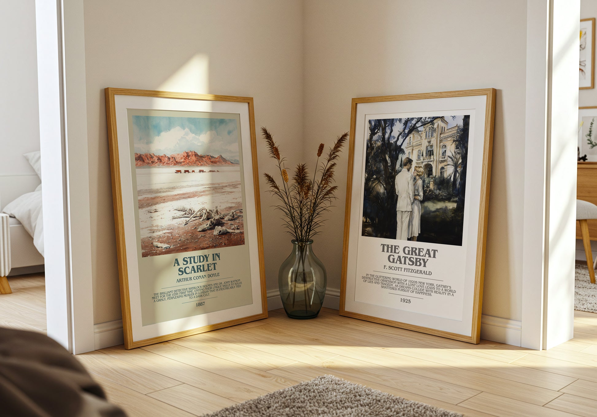 A Study in Scarlet bookish book poster framed on wall – mystery wall art