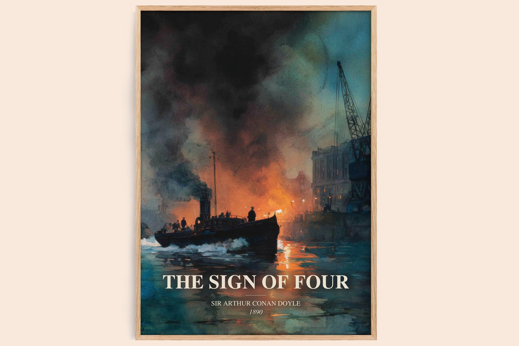 Sign Of Four Book Watercolour Illustration by Sir Arthur Conan Doyle