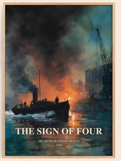 Sign Of Four Book Watercolour Illustration by Sir Arthur Conan Doyle